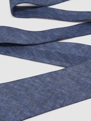 Reiss Navy Luciano Linen Woven Tie - Image 3 of 5