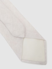 Reiss Stone Luciano Linen Woven Tie - Image 4 of 5