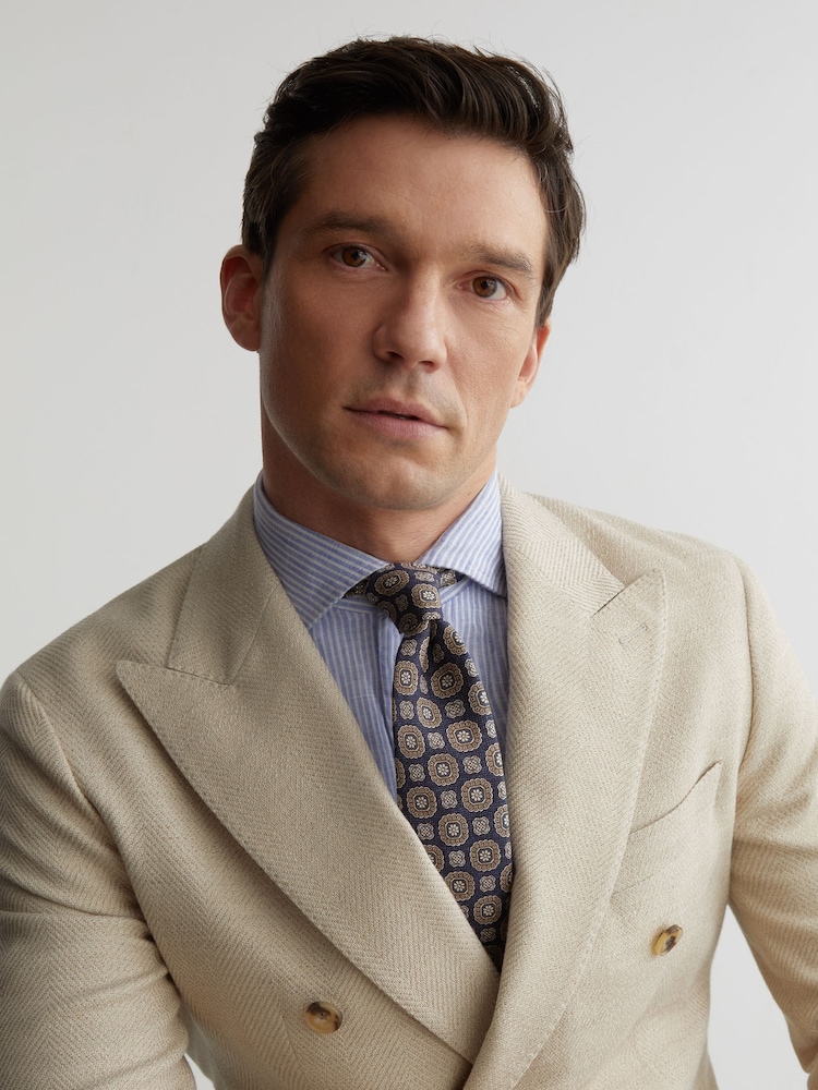 Laivasto - Reiss Alessio Silk Floral-Medallion Print Tie - Kuva 1 / 6