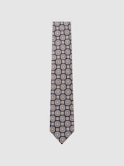 Laivasto - Reiss Alessio Silk Floral-Medallion Print Tie - Kuva 3 / 6