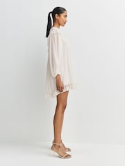 Rixo Lilly Embroidery Ivory Inez Mini Dress - Image 4 of 7