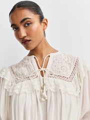 Rixo Lilly Embroidery Ivory Inez Mini Dress - Image 6 of 7