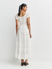 Rixo Ivory Jaclyn Tiered Midi Dress - Image 4 of 6
