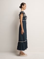 Rixo Deep Navy Kendara Midi Dress - Image 3 of 5
