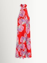 Rixo Butterfly Bloom Jacquard Red Maura Midi Dress - Image 1 of 1