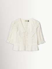 Rixo White Ellery Collar Blouse - Image 1 of 1