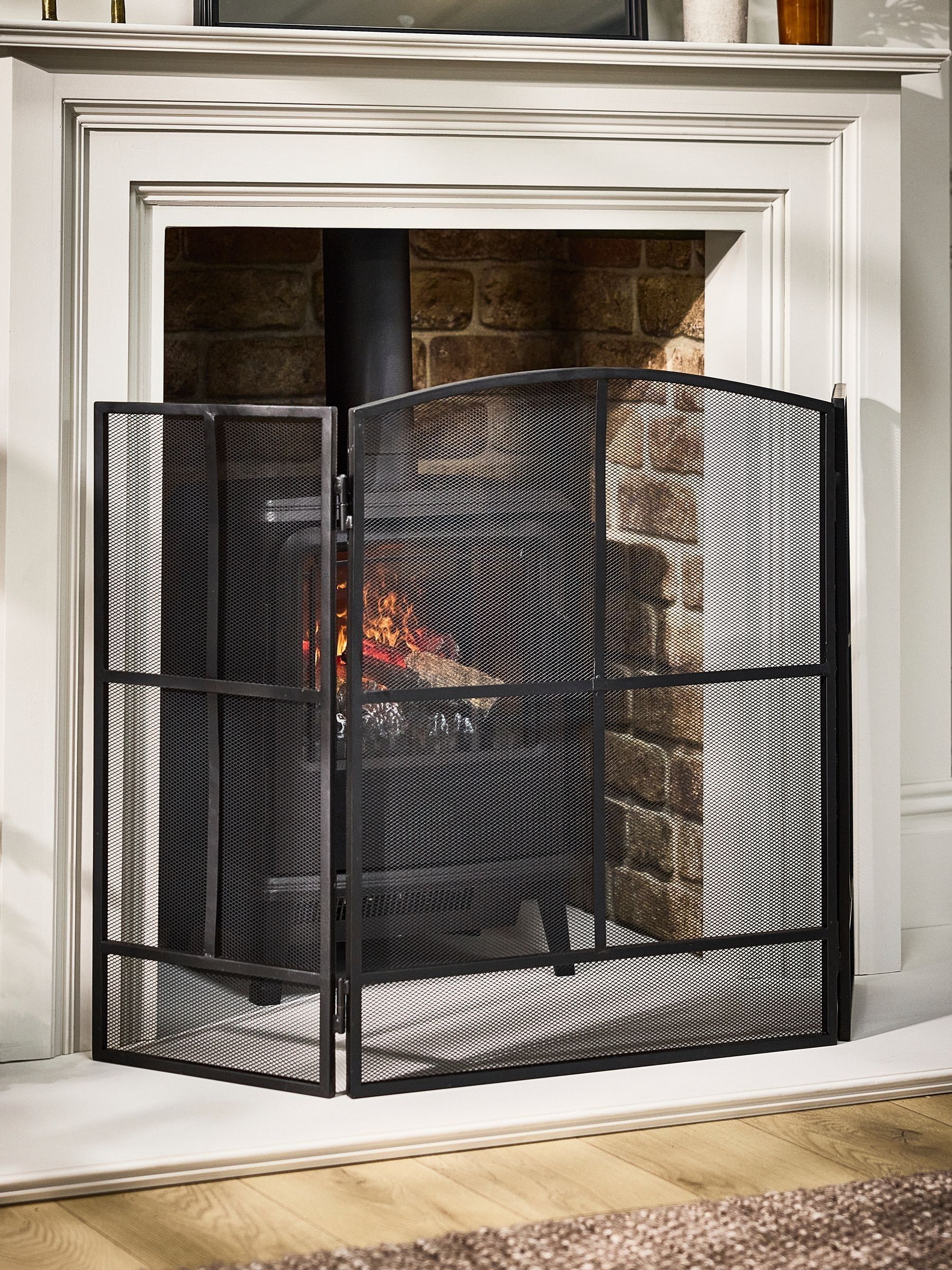 Dibor Unisex Kids Black Large Window Pane Fire Guard