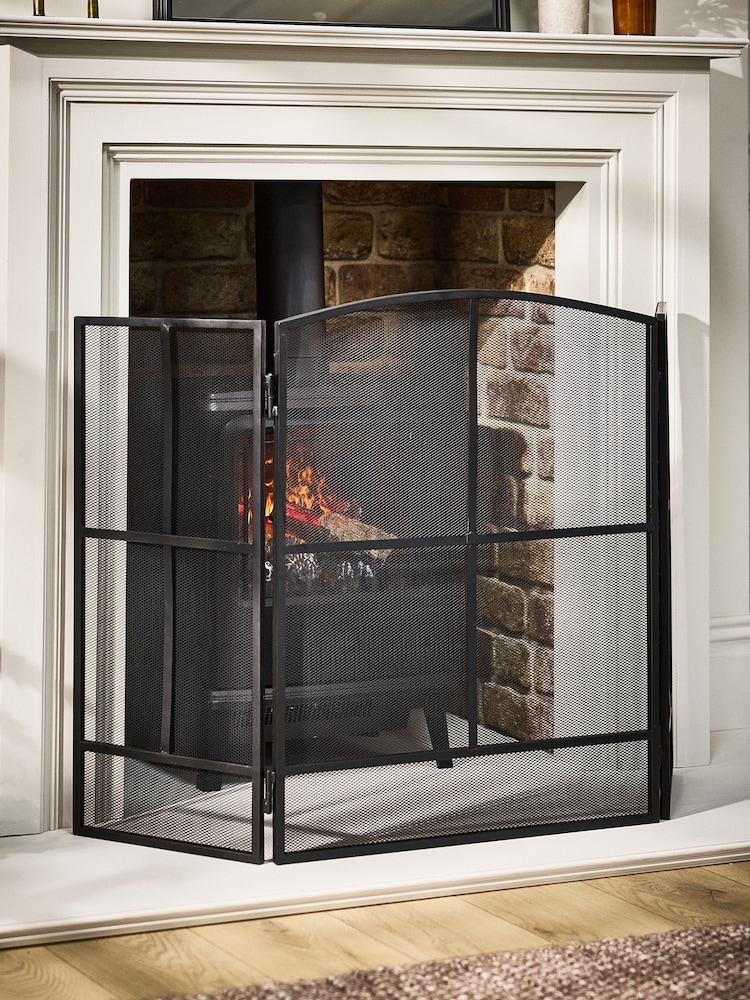 Dibor Black Large Window Pane Fire Guard - Image 1 of 6 Dibor Black Large Window Pane Fire Guard - Image 1 of 6