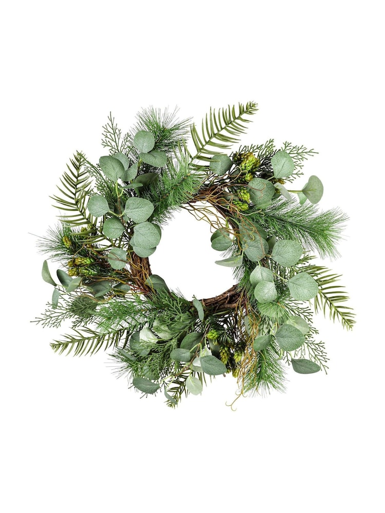 Dibor Eucalyptus Hedgerow 50cm Wreath - Image 2 of 4 Dibor Eucalyptus Hedgerow 50cm Wreath - Image 2 of 4