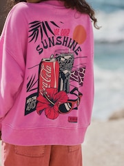 Pink Washed Look Coca-Cola Summer Sweatshirt - Image 4 of 9