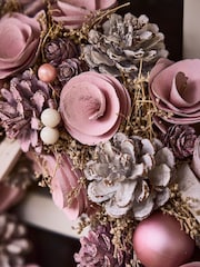 Dibor Pink Roses 38cm Wreath - Image 2 of 6