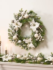 Dibor Valley Snowdrift 42cm Wreath - Image 4 of 5