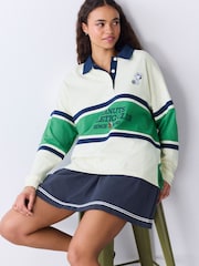 Ecru Cream Snoopy Licence Stripe Rugby Shirt - Image 2 of 10