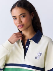 Ecru Cream Snoopy Licence Stripe Rugby Shirt - Image 4 of 10