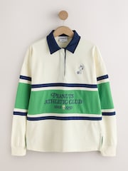 Ecru Cream Snoopy Licence Stripe Rugby Shirt - Image 6 of 10