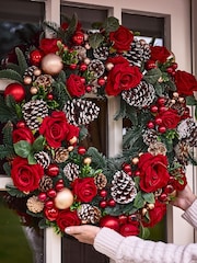Dibor Rosebrook Pine 60cm Wreath - Image 3 of 5