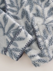 Grey Floral Print Zip Through Borg Jacket - Image 7 of 8