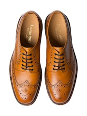 Loake Burnished Calf Leather Heavy Derby Brown Shoes - Imagen 3 de 3