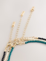 Bright Beaded Shell Multilayer Necklace - Image 4 of 4