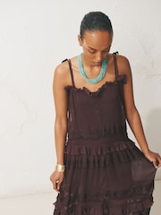 藍綠色 - 珠飾多層項鍊 - 圖片 3/3