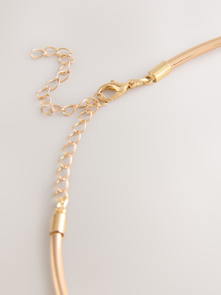 Caramel Brown Bead Torque Necklace - Image 4 of 4