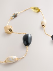 Gold Tone/Brown - Long Beaded Necklace - Image 5 of 5