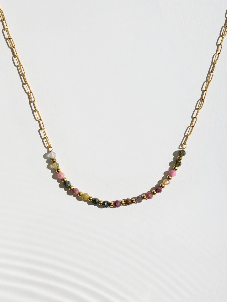 Gold Tone Stainless Steel Beaded Choker - Image 1 of 3