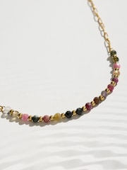 Gold Tone Stainless Steel Beaded Choker - Image 2 of 3