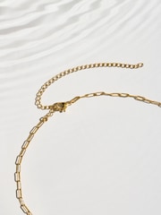 Tonalité d'or - Collier imperméable en acier inoxydable avec pierres semi-précieuses - Image 6 de 6