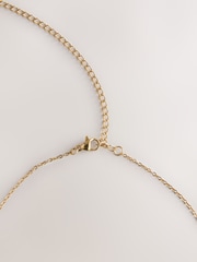 Gold Tone Stainless Steel Hammered Disc Choker - Image 5 of 5