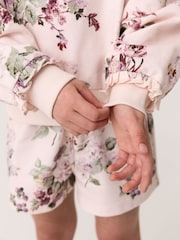 Laura Ashley Light Pink Fairthorne Frill Top and Shorts Sweat Set - Image 5 of 11