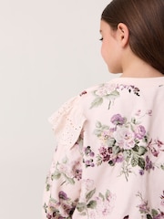 Laura Ashley Light Pink Fairthorne Frill Top and Shorts Sweat Set - Image 6 of 11