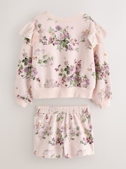 Laura Ashley Light Pink Fairthorne Frill Top and Shorts Sweat Set - Image 9 of 11