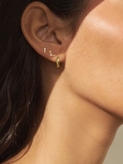 Gold Tone Gold Tone Waterproof Stainless Steel Celestial Earrings 3 Pack - Image 4 of 5