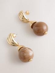 Brown Resin Drop Earrings - Image 1 of 3
