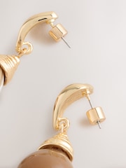 Brown Resin Drop Earrings - Image 3 of 3