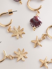 Gold Tone Summer Hoop Earrings Pack - Image 2 of 3