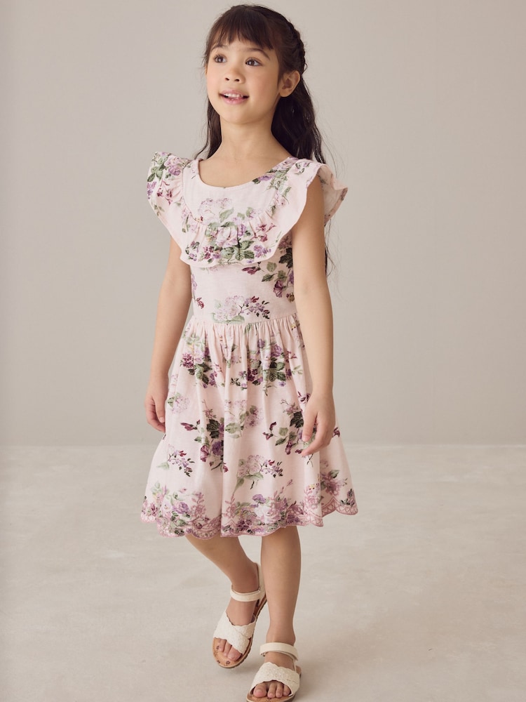 Трикотажное платье с оборками Laura Ashley - Изображение 2 12