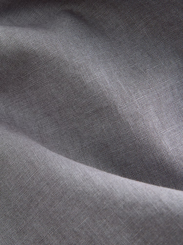 Blue Relaxed Fit Linen Cotton Blend Trousers With Elasticated Waist - Image 4 of 4