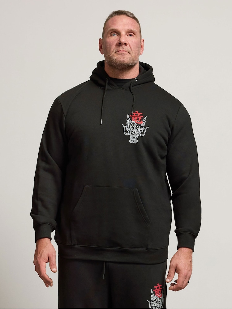 BadRhino Big & Tall Black Dragon Graphic Hoodie - Image 1 of 6 BadRhino Big & Tall Black Dragon Graphic Hoodie - Image 1 of 6