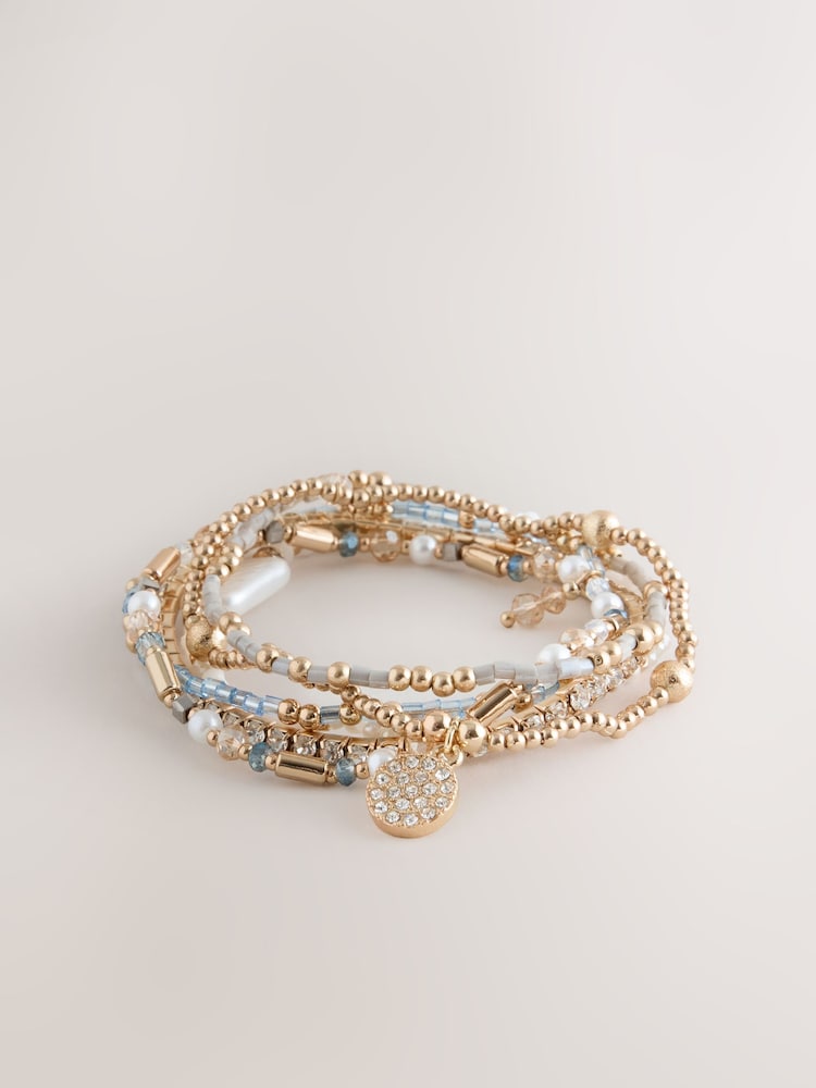 Grey Stretch Bracelets 7 Pack - Image 1 of 3