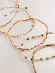 Champagne Gold Tone Beaded Stretch Bracelet Pack - Image 2 of 2