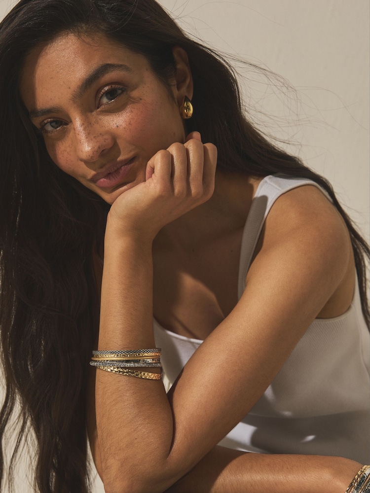 Gold/Silver Tone Mixed Metal Bangle Pack - Image 1 of 5