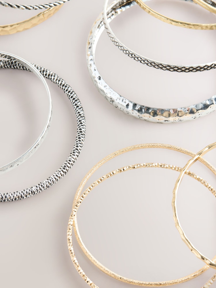 Gold/Silver Tone Mixed Metal Bangle Pack - Image 5 of 5