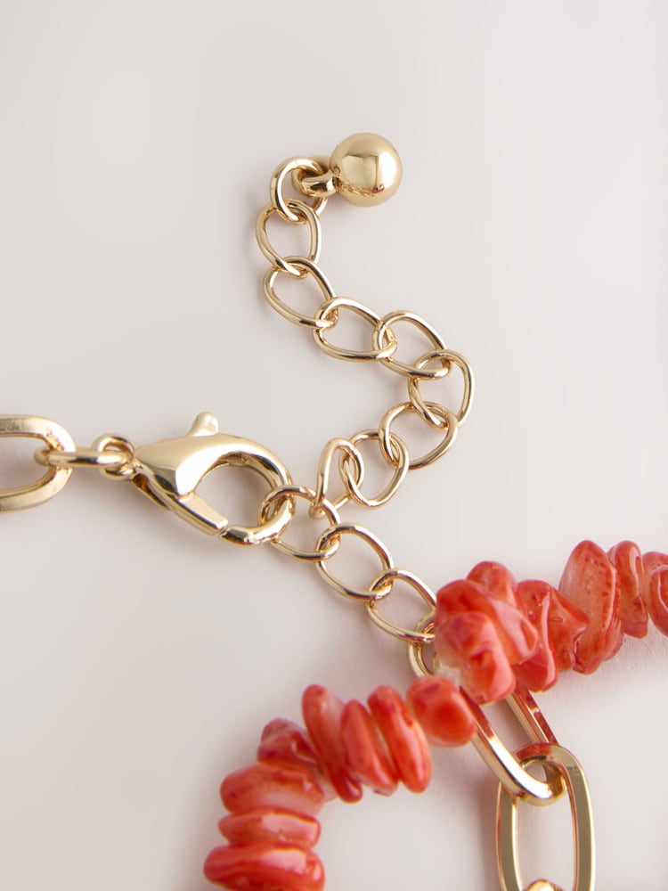 Orange Shell Chain Bracelet - Image 2 of 3