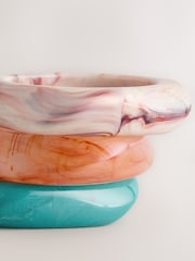 Coral/Turquoise Resin Bangle 3 Pack - Image 3 of 3