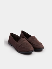 Yours Curve Brown Wide Fit Micro Suede Loafers - Image 2 of 5