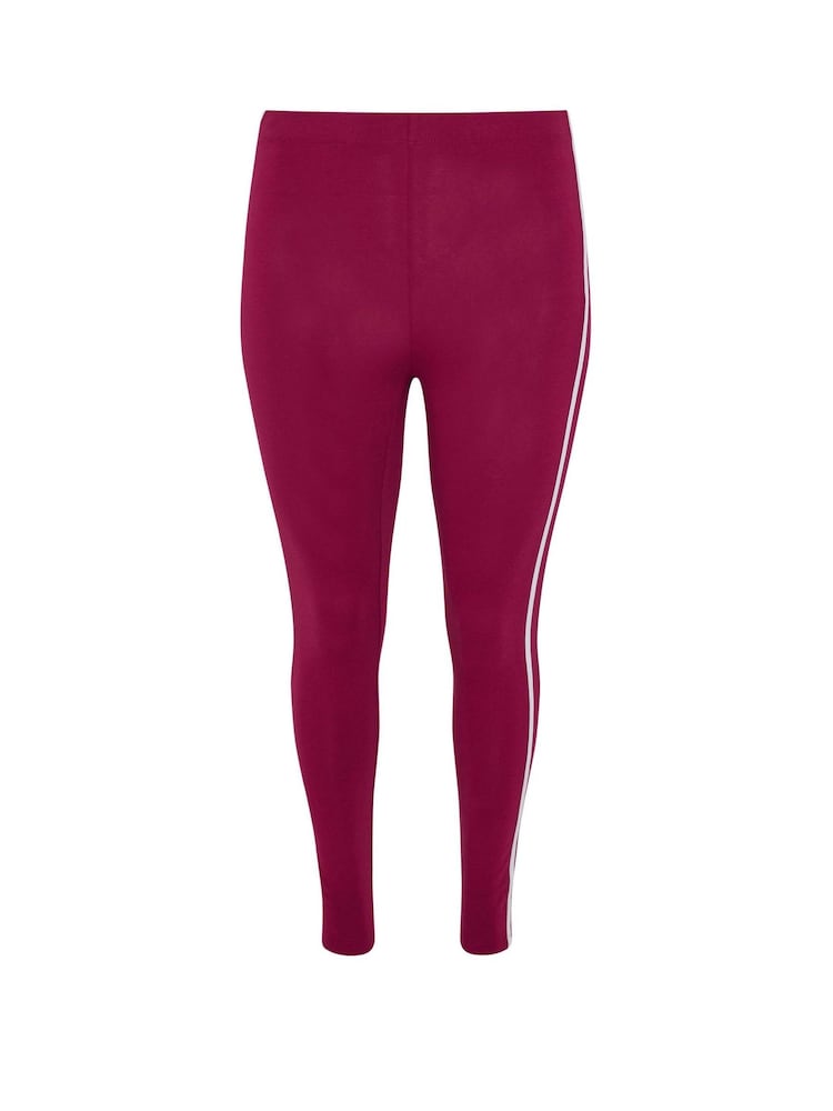 Yours Curve Red Side Stripe Active Leggings - Image 5 of 5 Yours Curve Red Side Stripe Active Leggings - Image 5 of 5