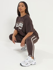 Marrón - Leggings con rayas laterales Active de Yours Curve - Imagen 4 de 5