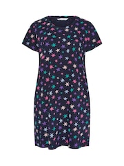 Yours Curve Blue Dipped Back Nightdress - Image 5 of 5